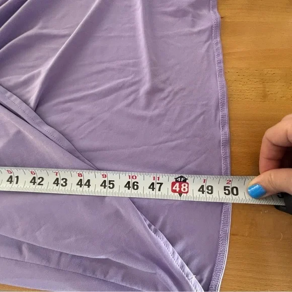 Eloquii Lilac One Shoulder Ruched Wrap Midi Dress Plus Size 22 lavender purple - Picture 5 of 9